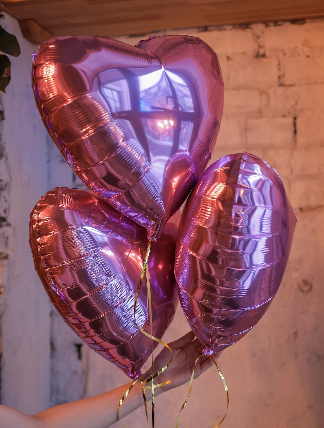 Набор гелиевых шаров Розовое сердце