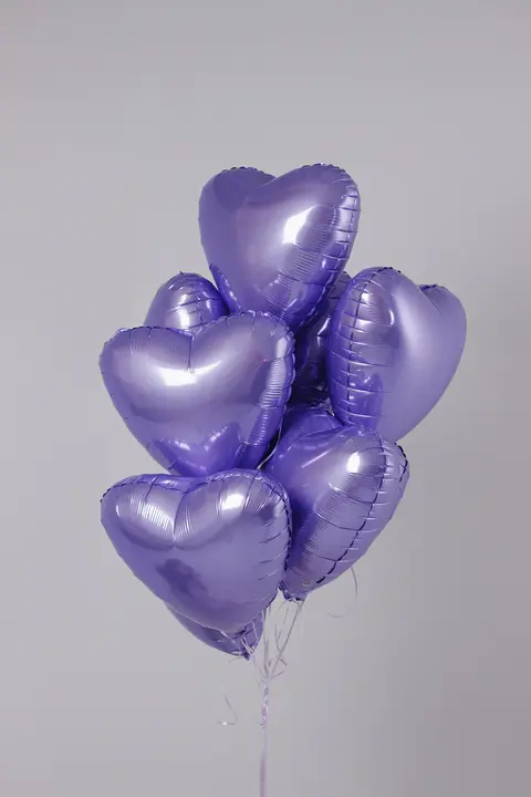 Набор гелиевых шаров Сиреневое сердце #1174