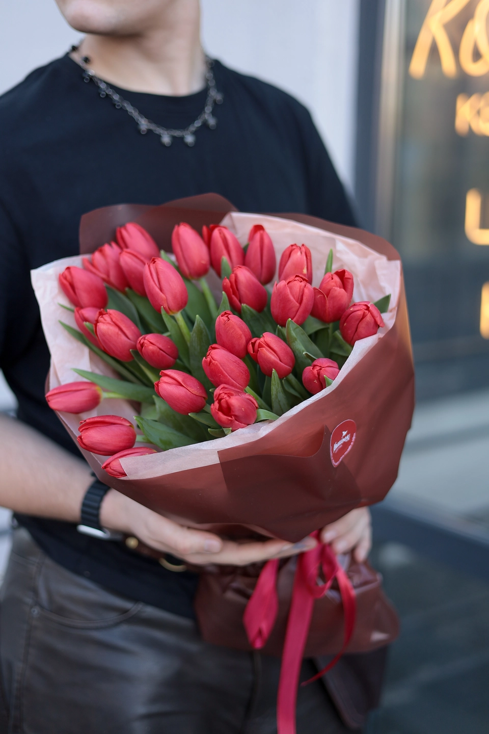 Монобукет из Красных тюльпанов