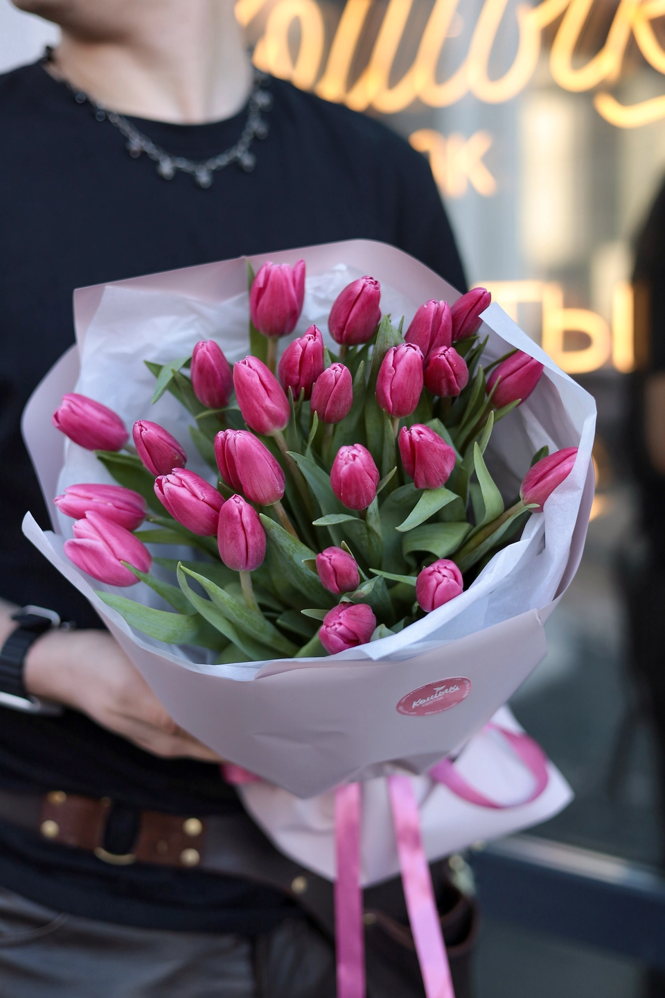 Монобукет из Розовых тюльпанов