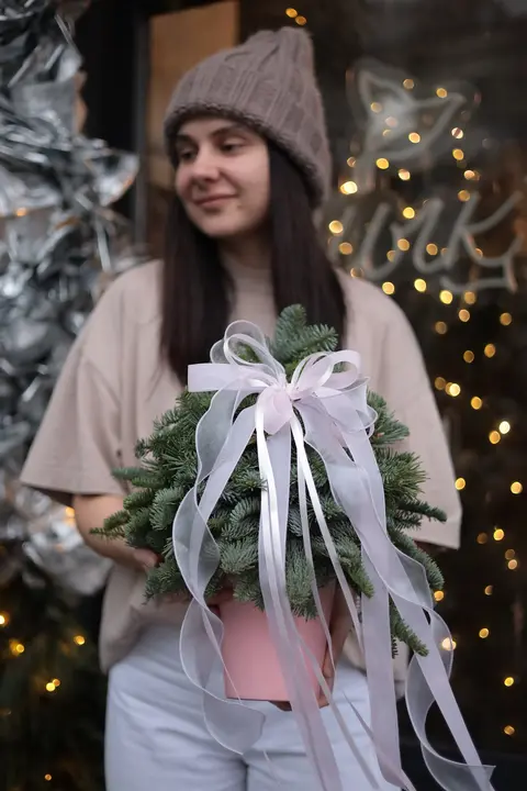 Новогодняя елочка с бантом #3