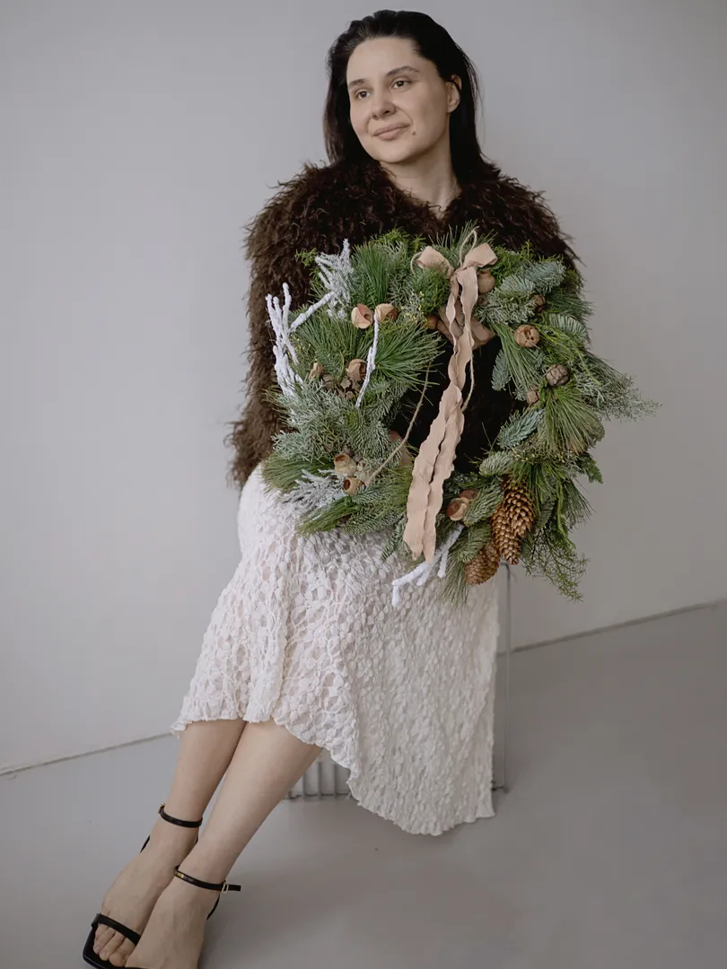 Рождественский настенный венок №9