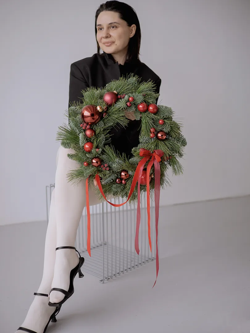 Рождественский настенный венок №8