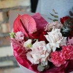 Подарочный букет цветов в розовых тонах №84