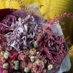 Подарочный букет из сухоцветов в фиолетовых тонах №21